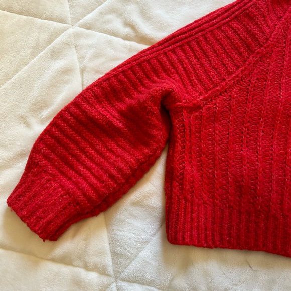 Free People Red Cropped Sweater - Picture 4 of 5